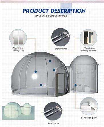 Utendørs Camping Transparent Bubble House 5M Hot Yoga Clear Desert Dome Telt
